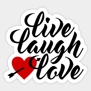 Live Laugh Love Valentine's Day Calligraphy Sticker
